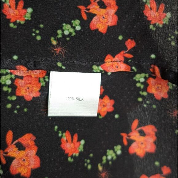 Tucker NYC Juliette Dress Mariposa in Crepe de Chine Silk Midi Floral - Picture 6 of 11